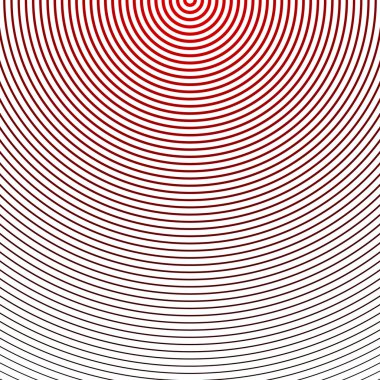 Soyut yarım ton daire arkaplanı. Yarıton çizgisi vektörü. Beyaz arkaplanda siyah ve kırmızı çizgiler, eski tarz.