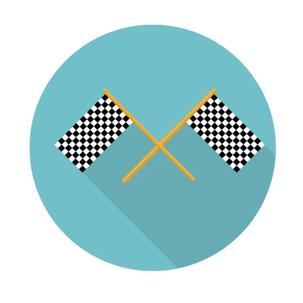 İki bitiş bayrağı vektör çizimi. Uzun gölgeli düz bir stil. Vektör illüstrasyonu