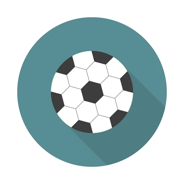 Піктограма Футбольного Яча Футбольний Векторна Ілюстрація Плоский Дизайн Довгою Тінь — стоковий вектор