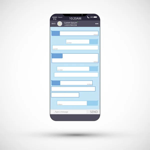 Sosyal ağ konsepti. Boş şablon. Kurye penceresi. Sohbet ve mesajlaşma konsepti. Vektör illüstrasyonu