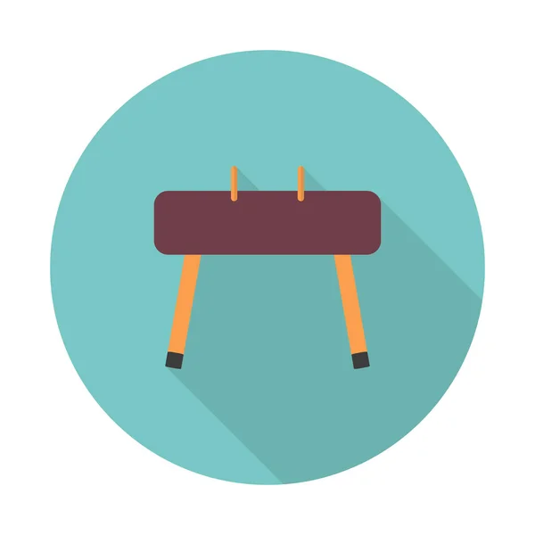 Jimnastik malzemeleri. Atlama atı Pommel Horse. Spor ve egzersiz. Vektör simgesi düz renk stili. Site, mobil ve iş için web tasarım öğesi.
