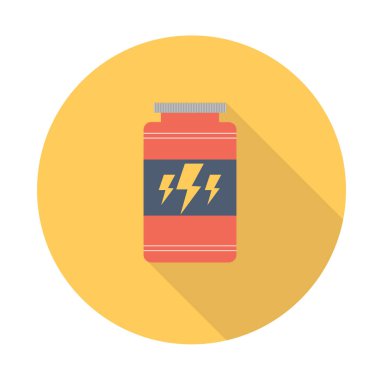 Uzun gölgeli düz bir protein bankası. Vektör illüstrasyonu