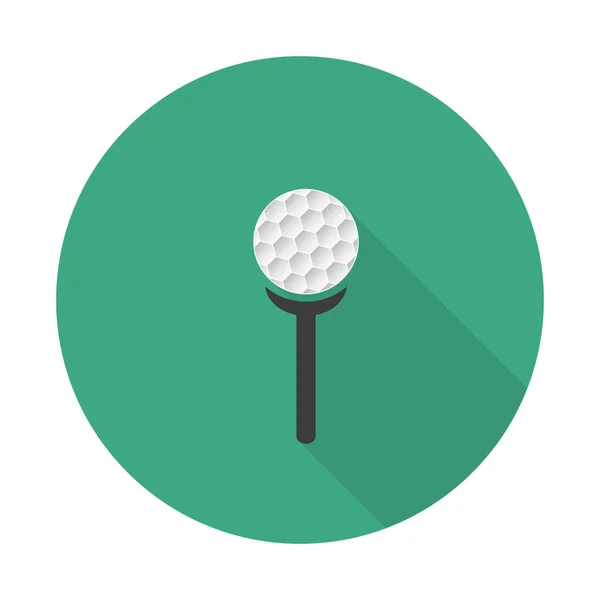 Flat Golf Icon Long Shadow Golf Characters White Golf Ball — стоковый вектор