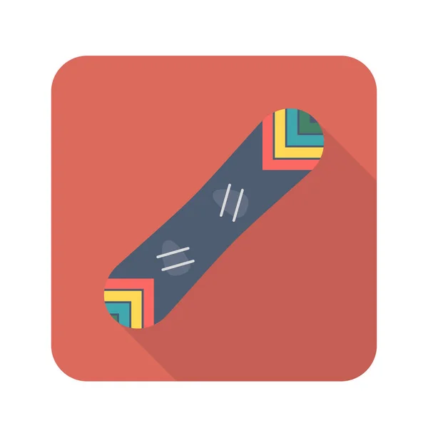 Snowboarding Color Icon Flat Vector Related Icon Long Shadow Flat — Stockvektor