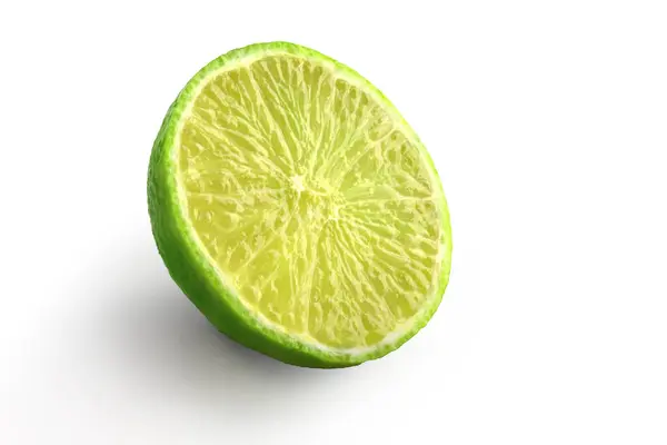 Half Fresh Lime White Background — Zdjęcie stockowe