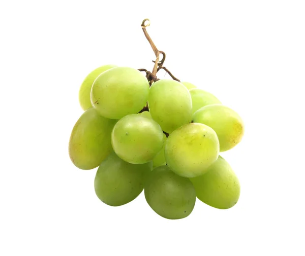 Kleine Bos Van Groene Druiven Geïsoleerd Witte Achtergrond — Stockfoto