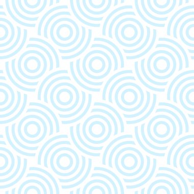 Vector seamless pattern with concentric circles. Modern geometric abstract background.