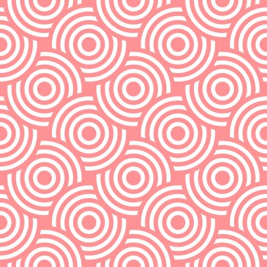 Vector seamless pattern with concentric circles. Modern geometric abstract background.