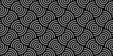 Vector seamless pattern with concentric circles. Modern geometric abstract background.