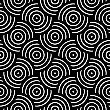 Vector seamless pattern with concentric circles. Modern geometric abstract background.