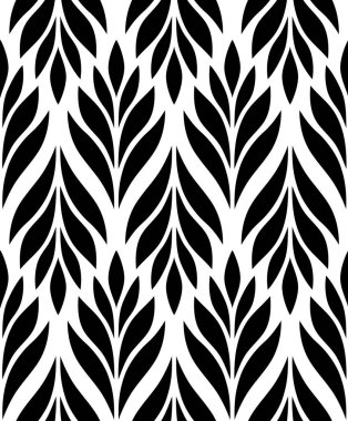 Geometric seamless pattern with leaves. Stylish abstract floral background. Vector illustration.