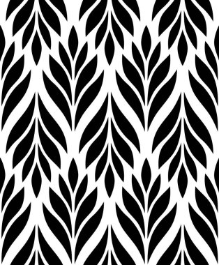 Geometric seamless pattern with leaves. Stylish abstract floral background. Vector illustration.