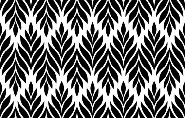 Geometric seamless pattern with leaves. Stylish abstract floral background. Vector illustration.