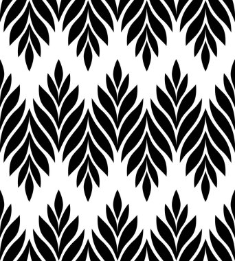 Geometric seamless pattern with leaves. Stylish abstract floral background. Vector illustration.