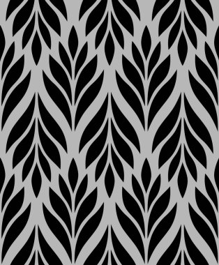Geometric seamless pattern with leaves. Stylish abstract floral background. Vector illustration.
