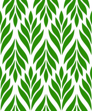 Geometric seamless pattern with leaves. Stylish abstract floral background. Vector illustration.