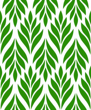 Geometric seamless pattern with leaves. Stylish abstract floral background. Vector illustration.