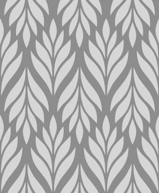 Geometric seamless pattern with leaves. Stylish abstract floral background. Vector illustration.