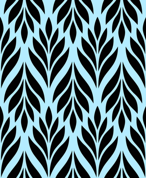 Geometric Seamless Pattern Leaves Stylish Abstract Floral Background Vector Illustration —  Vetores de Stock