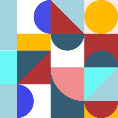 İskandinav tarzında vektör geometrik desen. Çoklu renk geometrik şekilli soyut arkaplan.