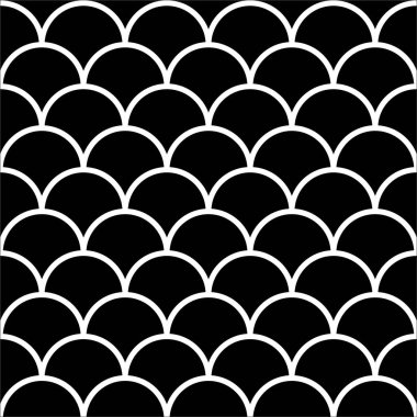Vektör balık ölçekli kusursuz desen. Tek renkli geometrik doku..