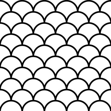 Vektör balık ölçekli kusursuz desen. Tek renkli geometrik doku..