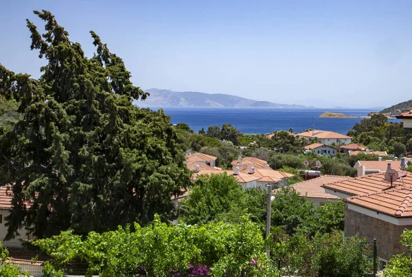 Datca, Mugla, Türkiye - Mayıs 2022: Datca kasaba görünümü.