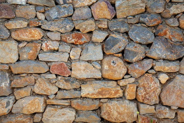 古老的粗糙石墙背景 村屋石墙 — 图库照片