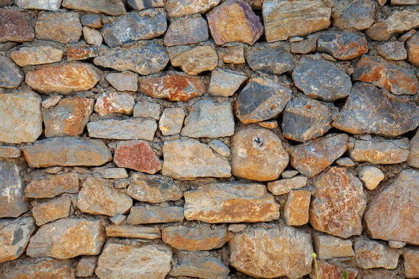 Antiguo Fondo Pared Piedra Áspera Casa Pueblo Muro Piedra Vista — Foto de Stock