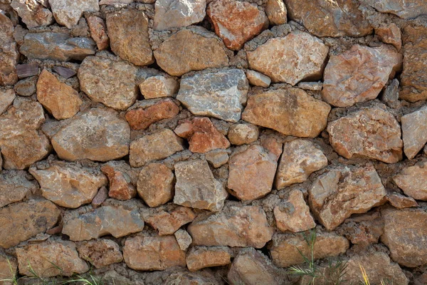Dorfhaus Steinmauer Hintergrund Frontansicht — Stockfoto