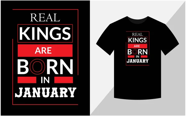 Real Kings Born January Shirt Design — ストック写真