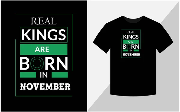 Real Kings Born November Shirt Design — ストック写真