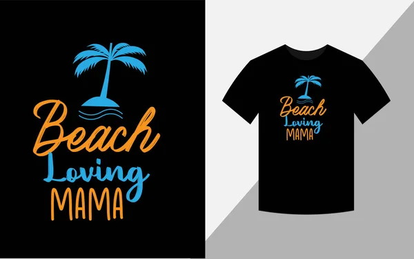 Spiaggia Estate Amorevole Mamma Svg Vettoriale Shirt Design Stampabile Amante — Foto Stock