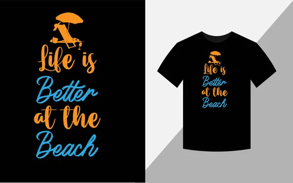 Het Leven Beter Het Strand Svg Vector Shirt Afdrukbaar Design — Stockfoto