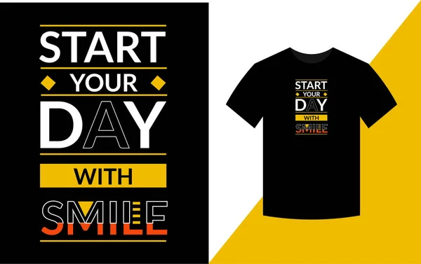 Begin Dag Met Een Glimlach Moderne Motiverende Citaten Shirt Ontwerp — Stockfoto