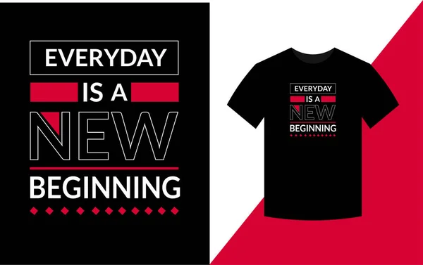 Dagelijks Een Nieuw Begin Moderne Motiverende Citaten Shirt Ontwerp Template — Stockfoto