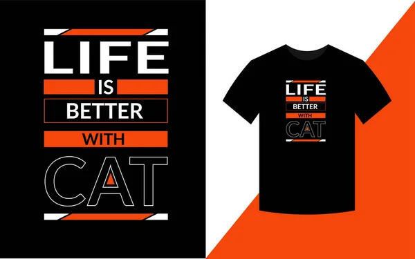 Het Leven Beter Met Kat Kat Shirt Ontwerp Voor Kat — Stockfoto