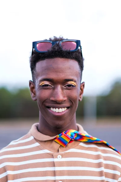 Junger Mann Mit Make Bereit Für Lgbt Rechte Kämpfen — Stockfoto
