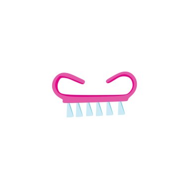 Tırnak bakımı için pembe sert fırça. Vektör illüstrasyonu