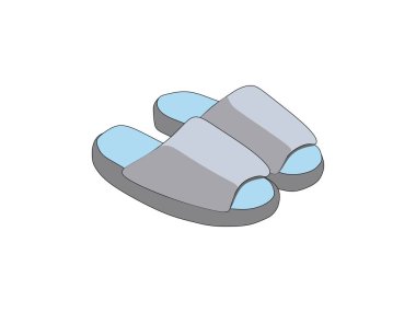 Ev terlikleri. Beyaz arkaplanda izole edilmiş çizgi film vektör simgesi.