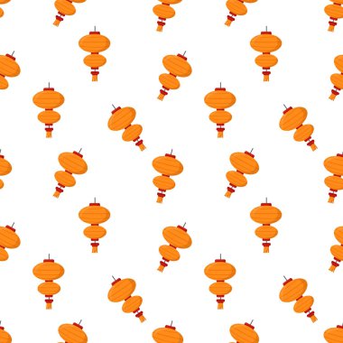 Çinli fanatiklerin olduğu bir model. Çin Yeni Yıl konsepti. Vektör çizgi film illüstrasyonu