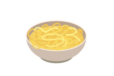 Beyaz arka planda izole edilmiş doğu erişteleri. Kutlama masası elementi. Vektör çizgi film illüstrasyonu