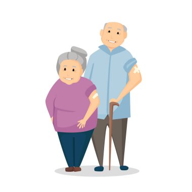 Covid-19 yaşlıların koronavirüsüne karşı aşı. COVID-19 aşı konsepti için küresel umut