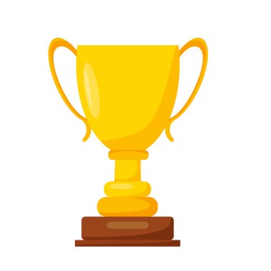 Altın kupa. Ödül. Vektör çizgi film illüstrasyonu.