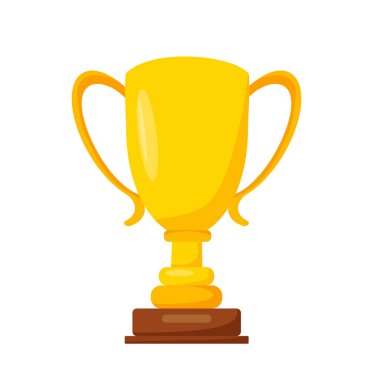 Altın kupa. Ödül. Vektör çizgi film illüstrasyonu.