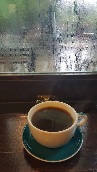 Coffee time on the cold and rainy day