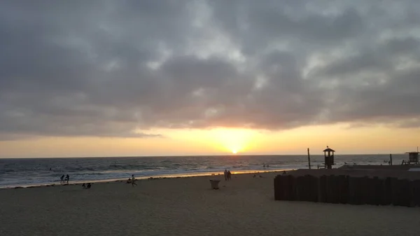 Beautiful Ocean sunset- sunlight reflected off of calm and beautiful ocean waves