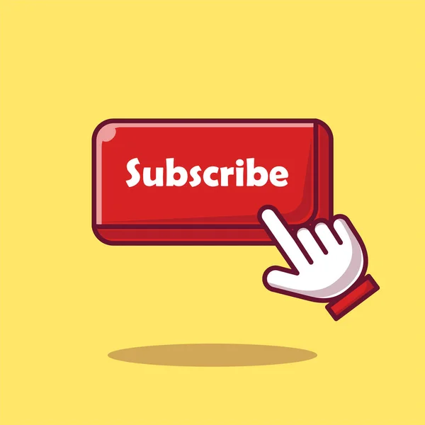 Subscribe Button Pointed Hand Floating Icon Social Media Layered Isolated — Stok Vektör