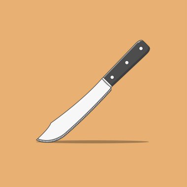 Knife Vector Icon Illustration. Kitchen Knife Vector. Flat Cartoon Style Suitable for Web Landing Page, Banner, Flyer, Sticker, Wallpaper, Background