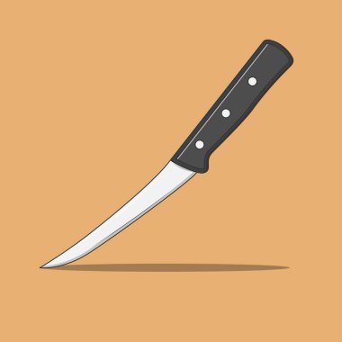 Knife Vector Icon Illustration. Kitchen Knife Vector. Flat Cartoon Style Suitable for Web Landing Page, Banner, Flyer, Sticker, Wallpaper, Background